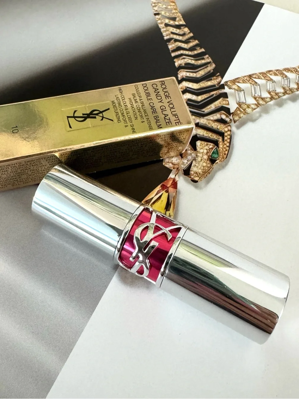 Yves Saint Laurent Rouge Volupté Candy Glaze Shine Lipstick - 10 Red Crush